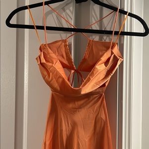 Cowell neck orange midi dress - never worn